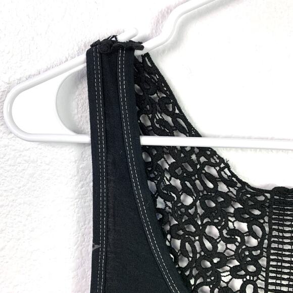 Y2K Vocal Black White Tie Dye Bling Crochet Maxi Goth Cross Dress Chest 28" Lg - Picture 6 of 9